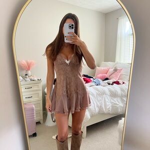 For Love & Lemons Holly Lace Slip Dress